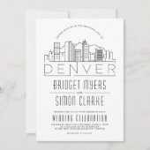 Invitation Denver + Montagnes | Mariage Skyline stylisé (Devant)