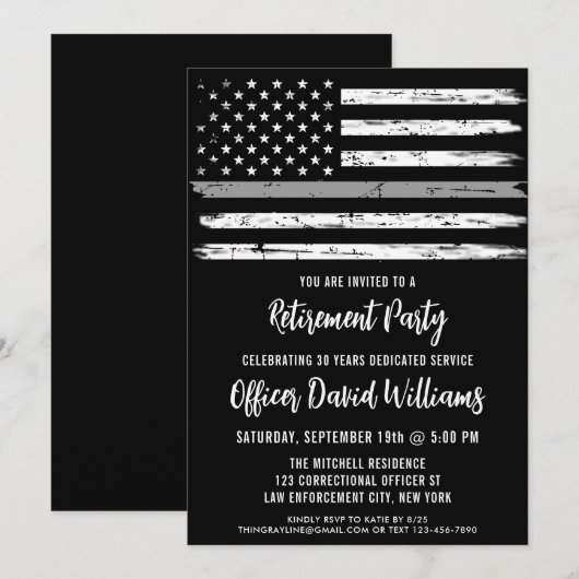 Invitation Départ à la retraite d'un agent de correction du d (Devant / Derrière)