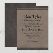 Invitation Départ de la bande de gris noir pour l'Invitation (Devant / Derrière)