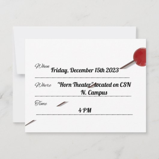 Invitation d'épinglement (Dos)