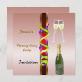 Invitation Déplacer l'invitation de la fête (Devant / Derrière)