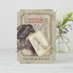 Invitation Déplaisant Black Crow Halloween, événement