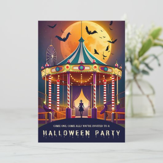 Invitation Déplaisant Carnaval d'Halloween (Debout devant)