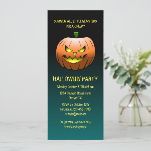 Invitation Déplaisant Citrouille Halloween (Debout devant)