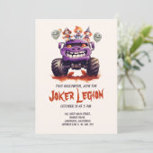 Invitation Déplaisant Clown Monster Camion Enfants Halloween (Debout devant)