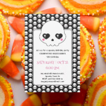 Déplaisant crâne mignon motif fête d'anniversaire