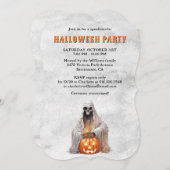 Invitation Déplaisant Ghost Cobweb Citrouille Halloween (Devant / Derrière)
