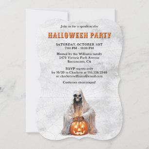 Invitation Déplaisant Ghost Cobweb Citrouille Halloween