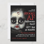 Invitation Déplaisant Goth Doll Éffrayante AF Halloween (Devant)