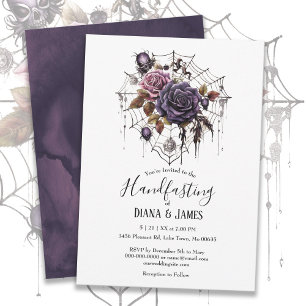 Invitation Déplaisant gothique Floral Spiderweb Handfasting