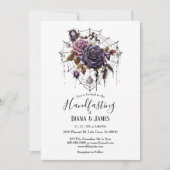 Invitation Déplaisant gothique Floral Spiderweb Handfasting (Devant)
