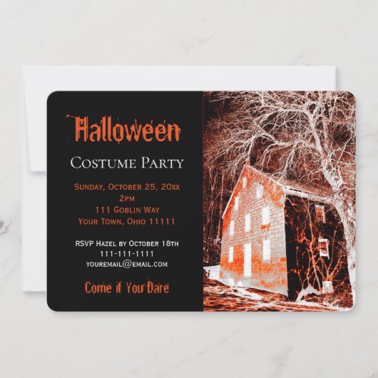 Invitation Déplaisant Haunted House Halloween Costume Party (Devant)