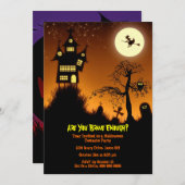 Invitation Déplaisant Haunted House Halloween Parti (Devant / Derrière)