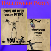 Invitation Déplaisant Skeleton Spooktacular Halloween Party
