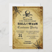 Invitation Déplaisante Araignées crâniennes Gothique Hallowee (Devant)