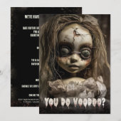 Invitation Déplaisante poupée vaudou fête d'Halloween adulte (Devant / Derrière)