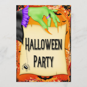 Invitation Déplaisante sorcière Halloween Party