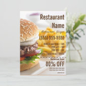 Invitation Dépliant Burger 5x7 (Debout devant)