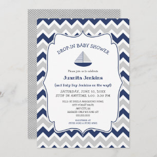 Invitation Déposer dans un baby shower de voilier