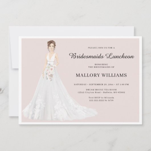 Invitation d'épouses pour déjeuner nuptiale (Devant)