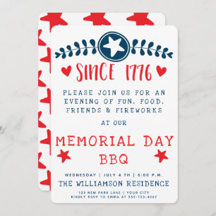 Invitation Depuis 1776 - American Pride / Memorial Day BBQ