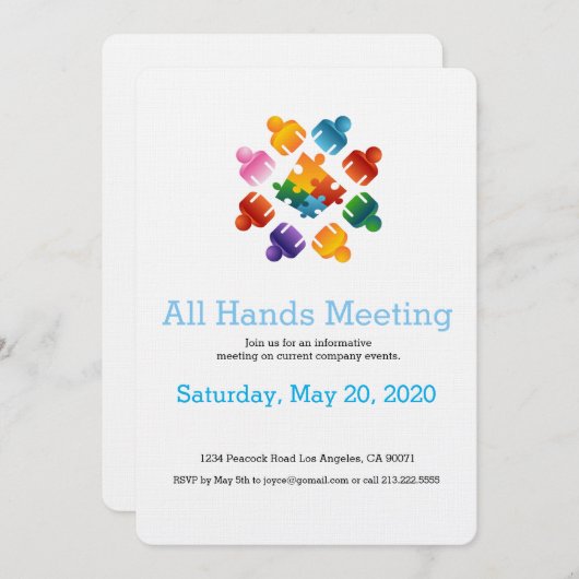 Invitation d'équipe de puzzle (Devant / Derrière)