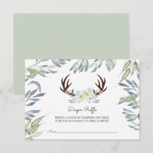 Invitation Der Antler Boy Baby shower Déchets Raffle