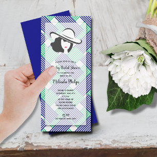 Invitation Derby Casquette Fête des mariées bleu vert