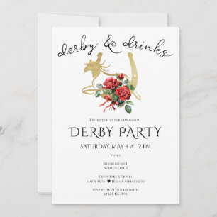 Invitation Derby de cheval de course moderne et soirée boisso