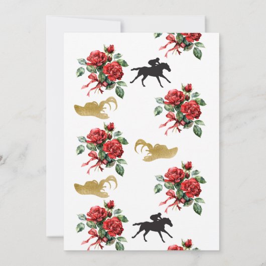 Invitation Derby de chevaux de course moderne et soirée boiss (Dos)