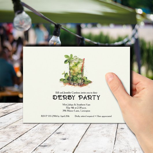 Invitation Derby de Julep à l'eau Mint