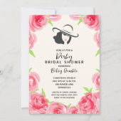 Invitation Derby Fête des mariées Casquette et Rose (Devant)