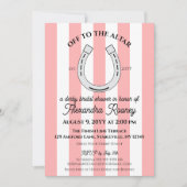 Invitation Derby Fête des mariées rose Cabana Stripes Horsesh (Devant)