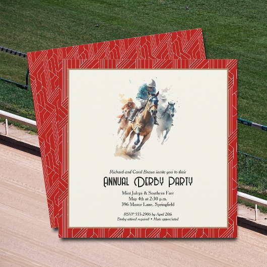 Invitation Derby Hors et Jockeys Red Party