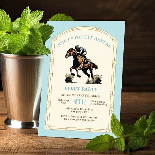 Invitation Derby Horse Racing Arts & Artisanat Bois Party