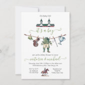 Invitation Derby Horse Racing Baby shower Clothesline (Devant)