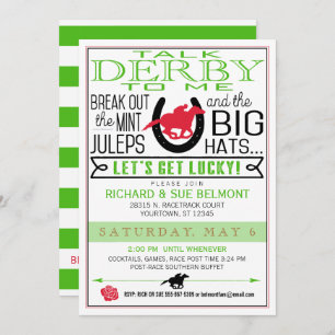 Invitation Derby Horse Racing Party Black/Red/Kelly