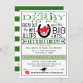 Invitation Derby Horse Racing Party Blk/Red/Dk Kelly (Devant / Derrière)
