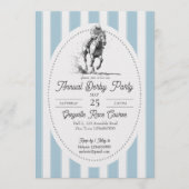 Invitation Derby horse racing party elegant stripes (Devant)