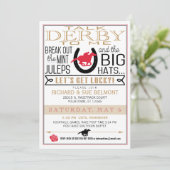 Invitation Derby Horse Racing Party Noir/Rouge/Or (Debout devant)
