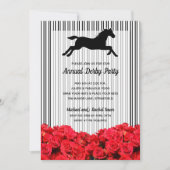 Invitation Derby Horse Racing Stripes Roses (Devant)