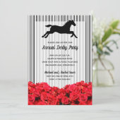 Invitation Derby Horse Racing Stripes Roses (Debout devant)