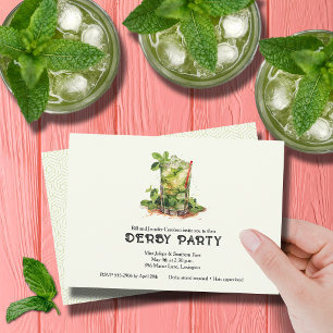 Invitation Derby Julep à la menthe aquarelle