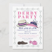 Invitation Derby Parti Casquette Chaussures Mode Preppy Navy (Devant)