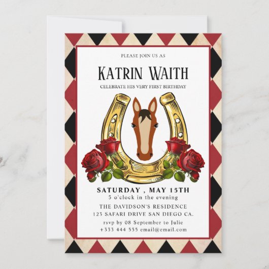 Invitation Derby Party (Devant)