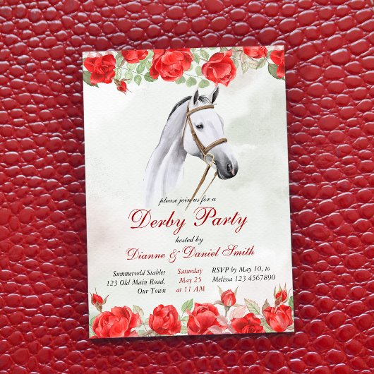 Invitation Derby party, cheval, élégante fête équestre