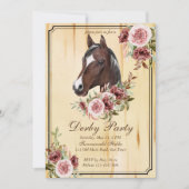 Invitation Derby party, cheval, fête équestre (Devant)