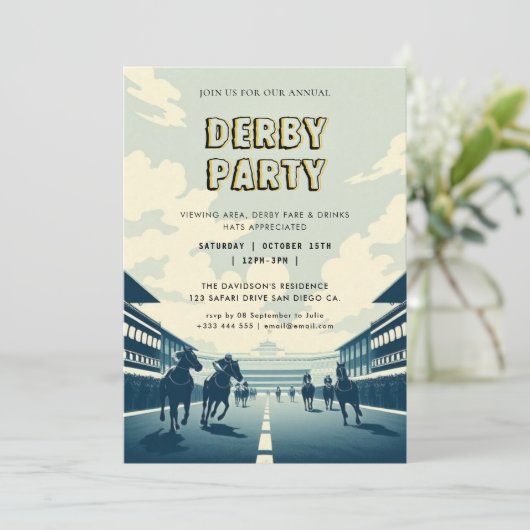 Invitation Derby Party équestre (Debout devant)