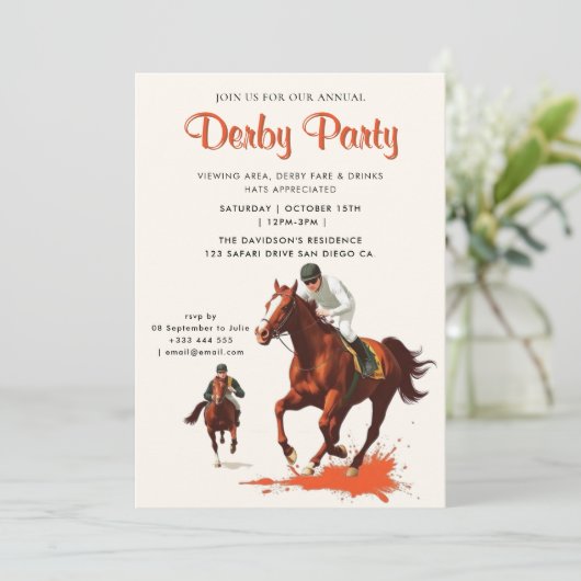 Invitation Derby Party équestre (Debout devant)