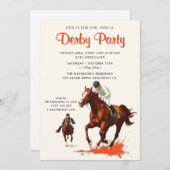 Invitation Derby Party équestre (Devant / Derrière)